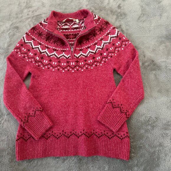 Soft Surorundings Sascha Fair Isle Quarter Zip Sweater XS Womens Extra Small - Picture 1 of 5
